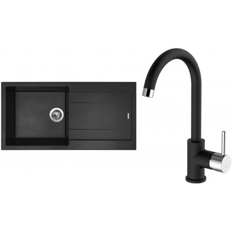 Set Sinks (dřez Amanda 990 NANO Nanoblack N6 + baterie Mix 35 Nanoblack N6)