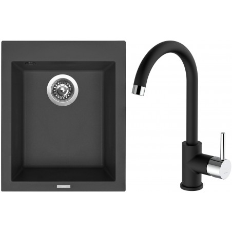 Set Sinks (dřez Cube 410 NANO Nanoblack N6 + baterie Mix 35 Nanoblack N6)