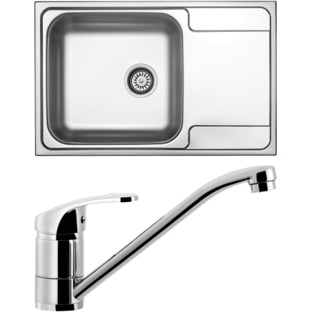 Set Sinks N57 (dřez Grand 790 V 0,7mm, matný + baterie Pronto Chrom - lesklý)