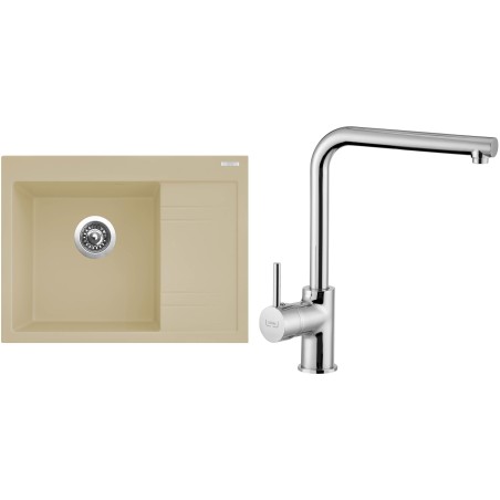 Set Sinks G2650 (dřez Rim 650 L Sahara 50 levý + baterie Elka Chrom - lesklý)